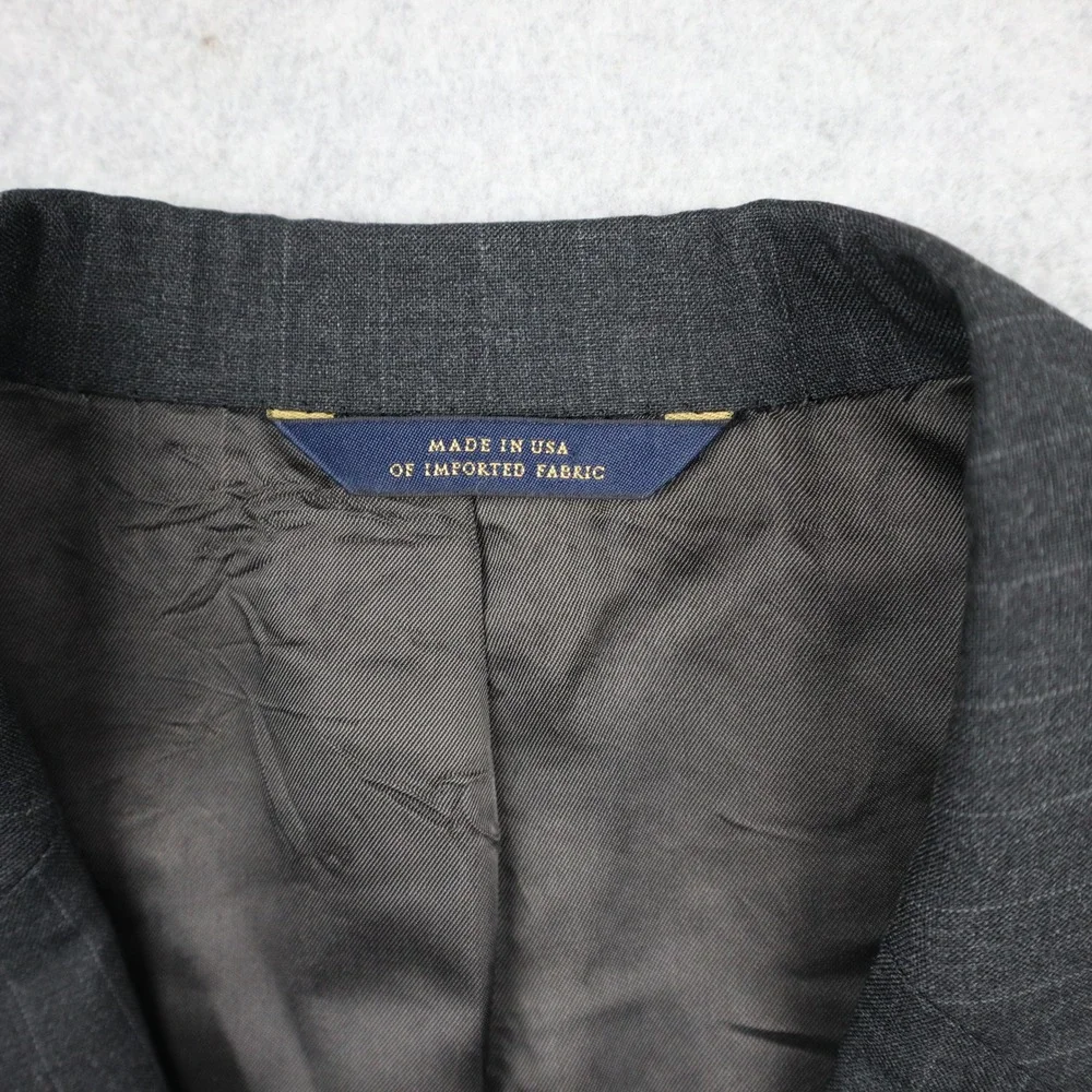 Brooks Brothers Blazer Mens 40S Brooksease Charcoal Grey Wool Pinstripe Made USA